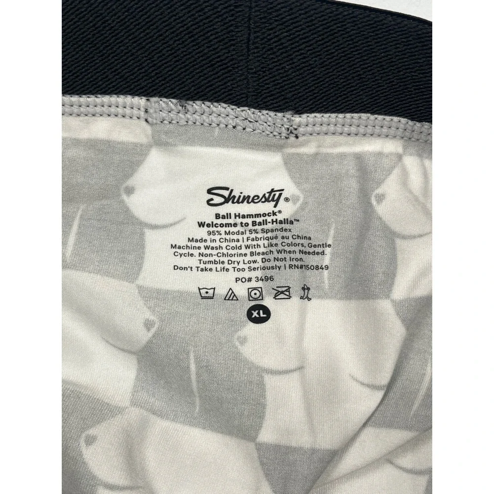 Shinesty Ball Hammock Boxer Briefs Mens XL White Chest Mate Checkered